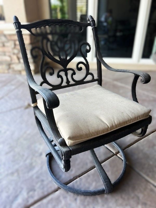 Photo 3 of HEAVY WROUGHT IRON PATIO SWIVEL CHAIR (ALL OTHERS SOLD SEPERATELY)