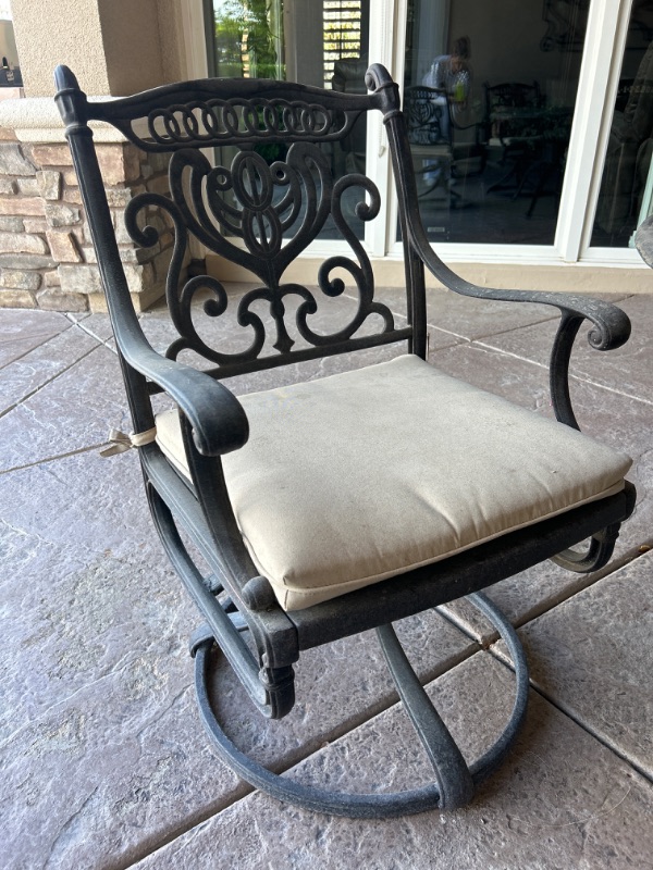 Photo 2 of HEAVY WROUGHT IRON PATIO SWIVEL CHAIR (ALL OTHERS SOLD SEPERATELY)