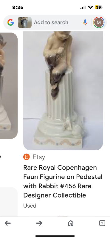 Photo 6 of VINTAGE NUMBERED ROYAL COPPENHAGEN PORCELAIN FIGURINE H8.5”