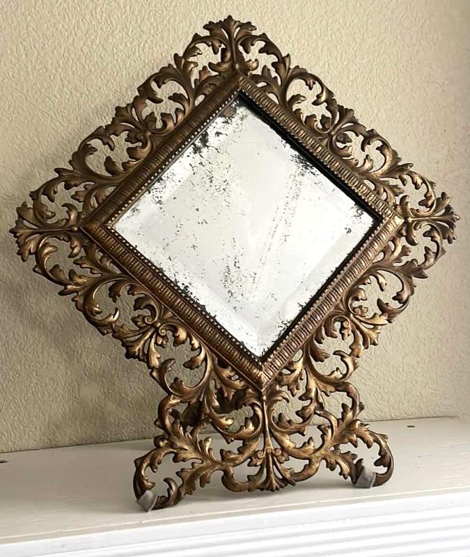 Photo 1 of ANTIQUE FILLAGREE MIRROR 18x17