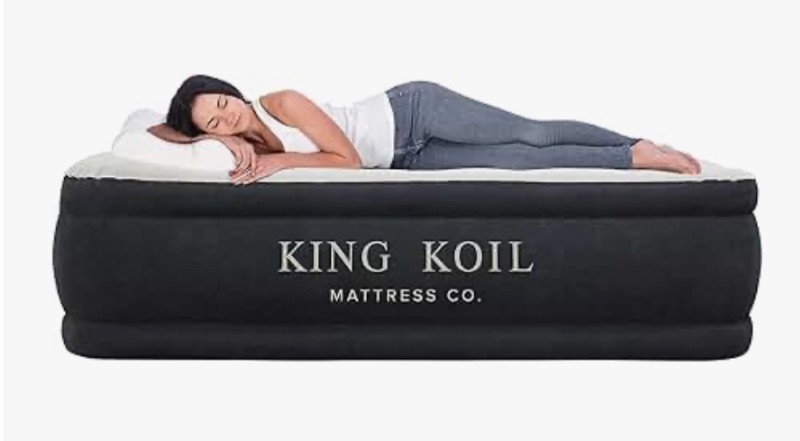 Photo 1 of KING KOIL BLOWUP MATTRESS AND TWO AIR PUMPS