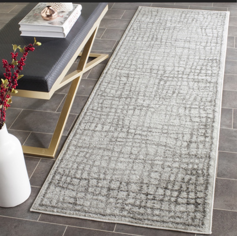 Photo 1 of 
 SAFAVIE ADIRONDACK CARPET RUNNER IVORY/GRAY ADR103B-28  DIMENSIONS 2.6” X 8”