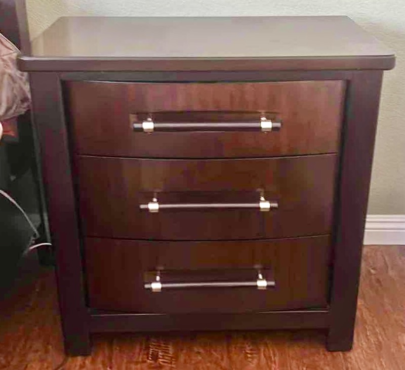 Photo 2 of BEDFORD HEIGHTS TWO-TONE ESPRESSO & CHERRY NIGHTSTAND  29”x 17”  H29"