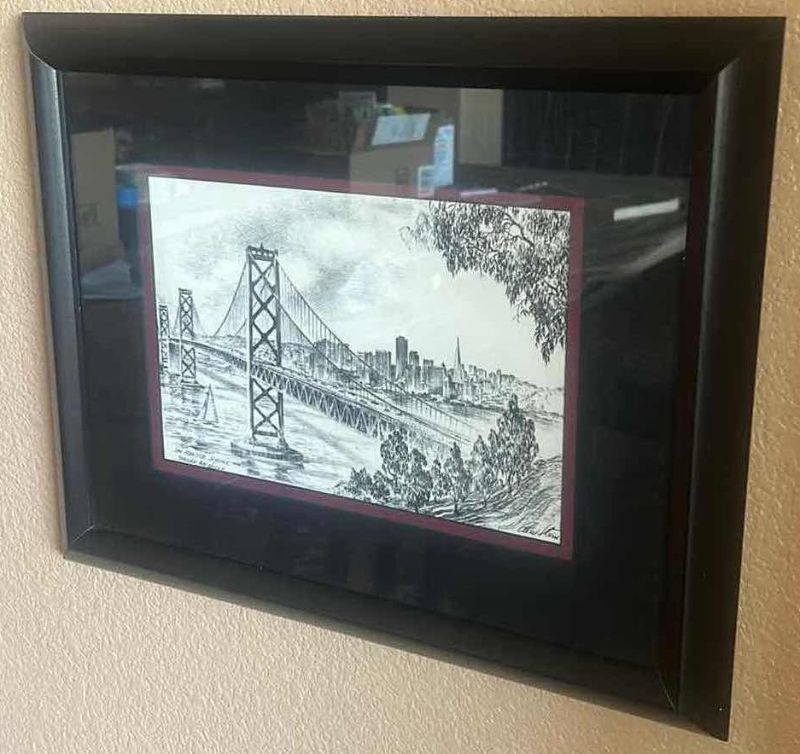 Photo 1 of FRAMED SAN FRANCISCO SKYLINE SIGNED ALEX STERN, ETCHING ARTWORK 11” X 16”