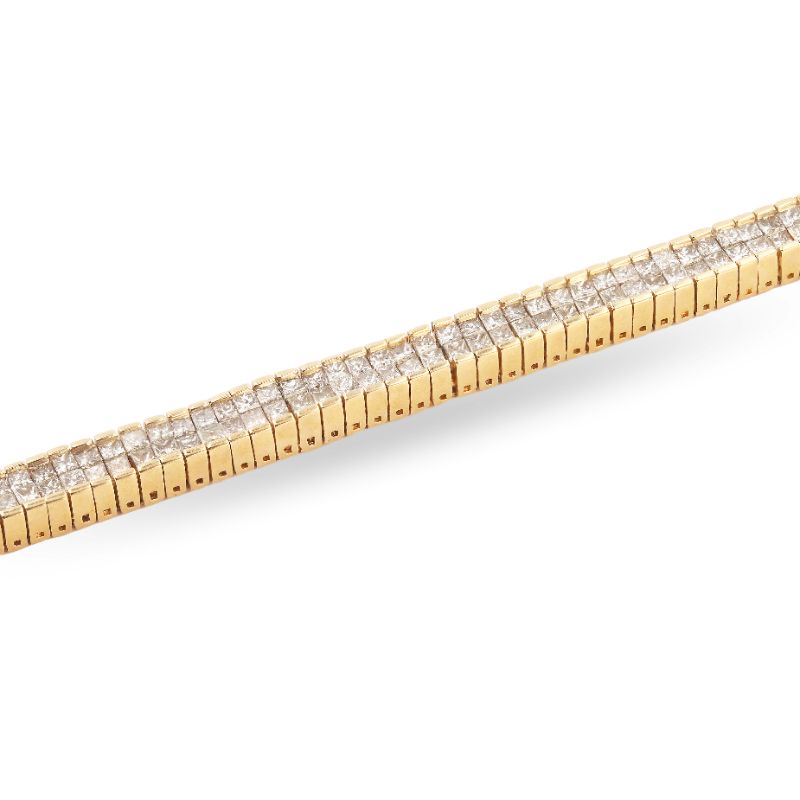 Photo 1 of 5.95ctw Diamond 14K Yellow Gold Tennis Bracelet W/MSRP APPRAISAL BR005065
