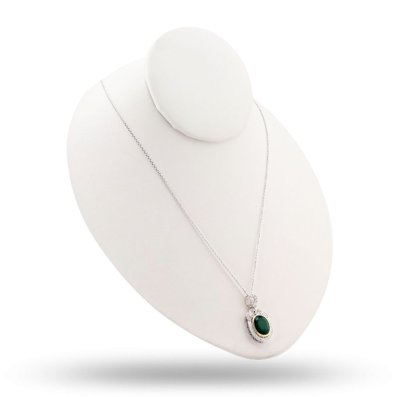 Photo 1 of 5.62ct Emerald and 0.60ctw Diamond 18K White Gold Pendant/Necklace W/MSRP APPRAISAL NK013785
