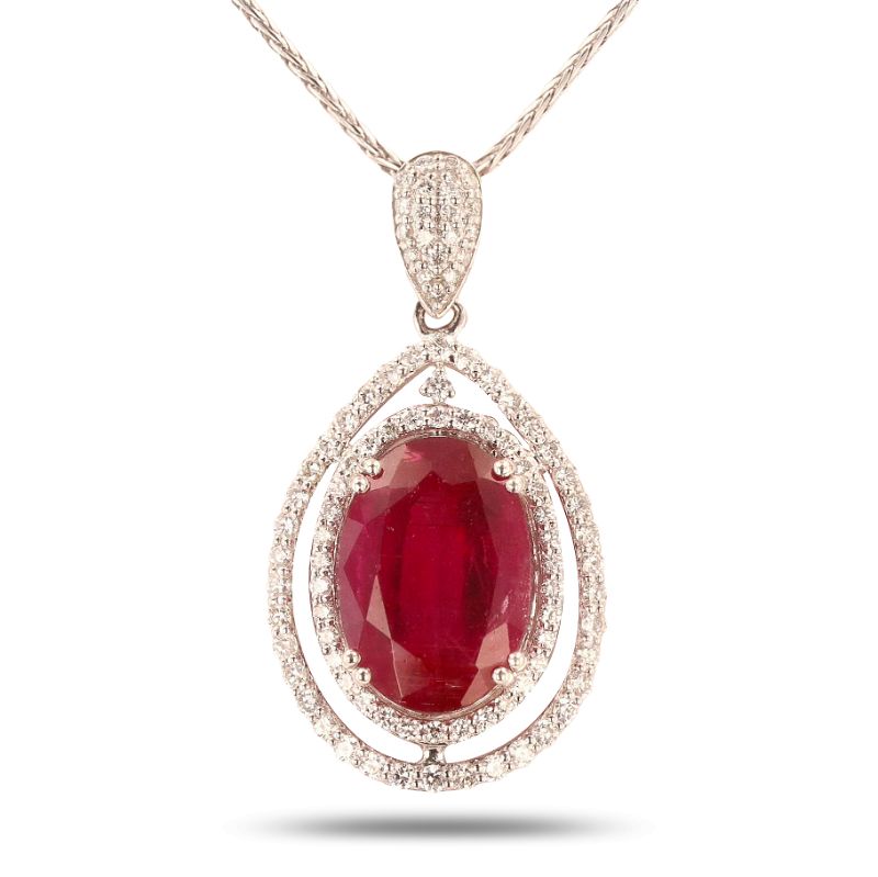 Photo 3 of 9.77ct Pink Tourmaline and 1.07ctw Diamond Platinum Pendant W/MSRP APPRAISAL NK010964
