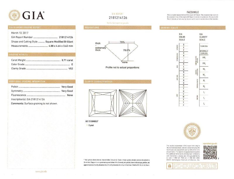 Photo 1 of 0.71ct VS2 CLARITY E COLOR CENTER Diamond Platinum Ring (1.00ctw Diamonds) (APPROX SIZE 6-7)GIA CERTIFIED W/MSRP APPRAISAL RN022594
