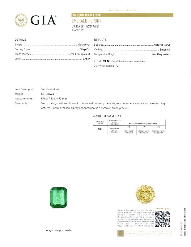 Photo 3 of 2.81ct Emerald and 1.02ctw Diamond 18K Yellow and White Gold Ring (GIA CERTIFIED) (APPROX SIZE 6-7) W/MSRP APPRAISAL RN032946
