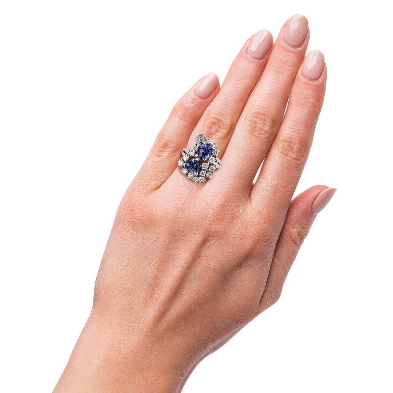 Photo 4 of 3.57ctw Tanzanite and 2.07ctw Diamond 14K White Gold Ring (APPROX SIZE 6-7)  W/MSRP APPARAISAL RN004429
