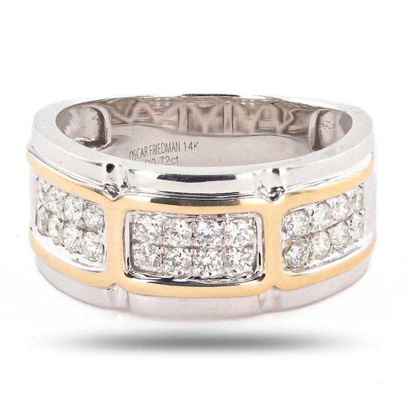 Photo 1 of 0.72ctw E to F COLOR VS1 to VS2 CLARITY Diamond 14K White and Yellow Gold Ring (APPROX SIZE 6-7) W/MSRP APPRAISAL RN035943
