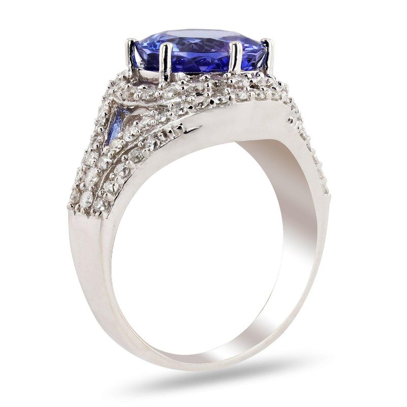 Photo 2 of 4.18ct Tanzanite and 1.07ctw Diamond 14K White Gold Ring (APP SIZE 6-7) W/MSRP APPRAISAL RN0026948
