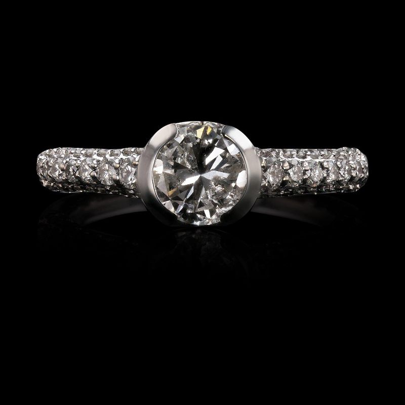 Photo 1 of 1.30ctw Diamond 18KT White Gold Ring  (APP SIZE 6-7) W/MSRP APPRAISAL RN024301
