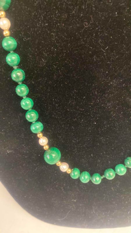 Photo 5 of FINE JEWELRY JADE & PEARL NECKLACE 32”