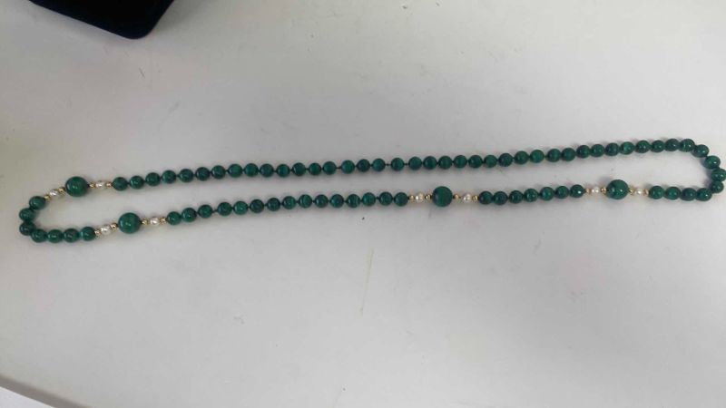 Photo 4 of FINE JEWELRY JADE & PEARL NECKLACE 32”