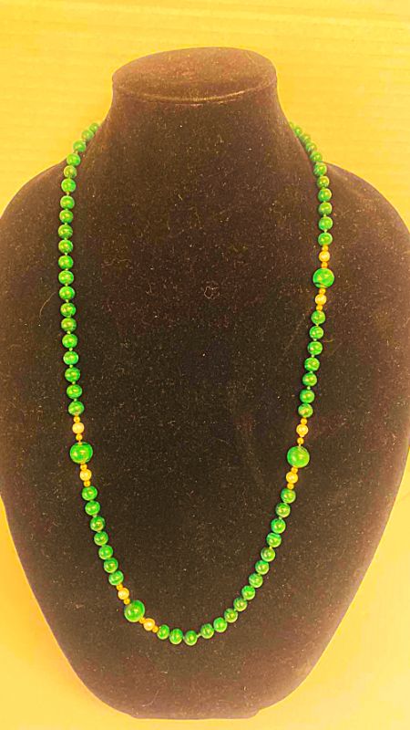 Photo 3 of FINE JEWELRY JADE & PEARL NECKLACE 32”