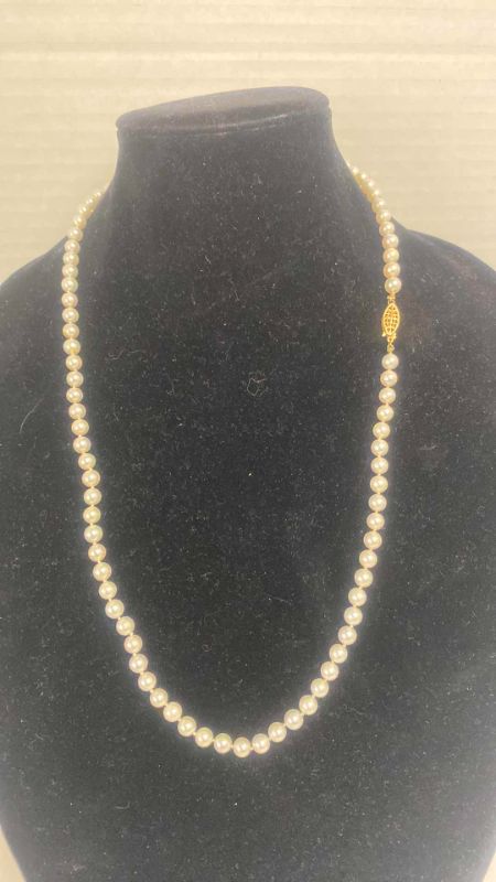 Photo 3 of FINE JEWELRY PEARL NECKLACE 28”