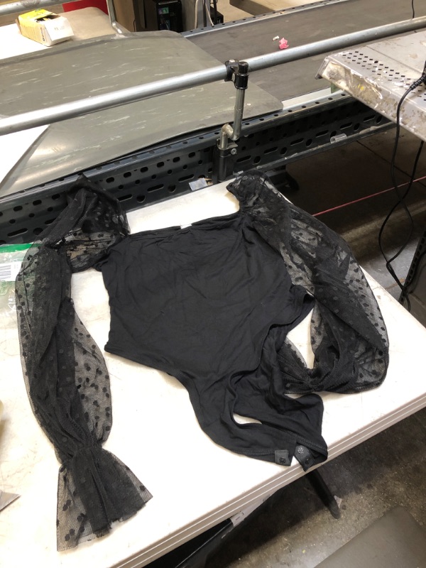 Photo 1 of BLACK LACE SLEEVE BODYSUIT ( SIZE:LARGE ) 