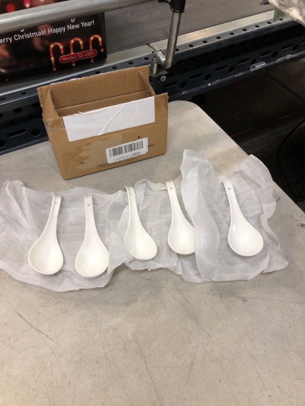 Photo 1 of 5 PC WHITE  CERAMIC SPOONS 