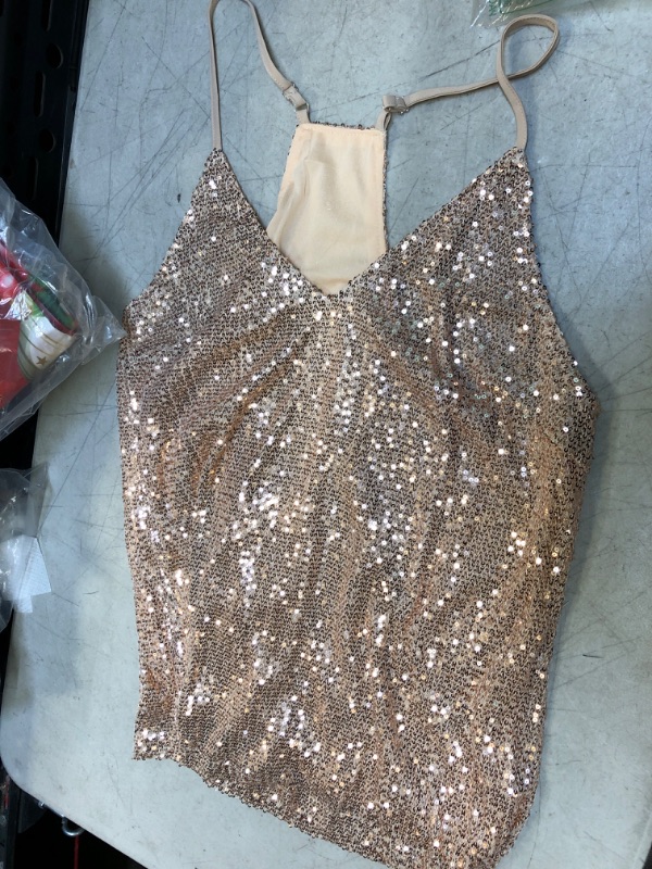 Photo 1 of Gold Sequin Top Size L