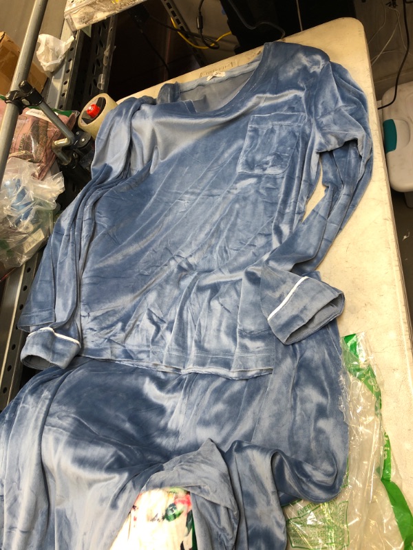 Photo 1 of  Pajamas Velour Blue Size L 2 Piece