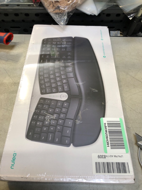 Photo 2 of Nulea Wireless Ergonomic Keyboard, 2.4G Split Keyboard with Cushioned Wrist and Palm Support, Arched Keyboard Design for Natural Typing, Compatible with Windows/Mac