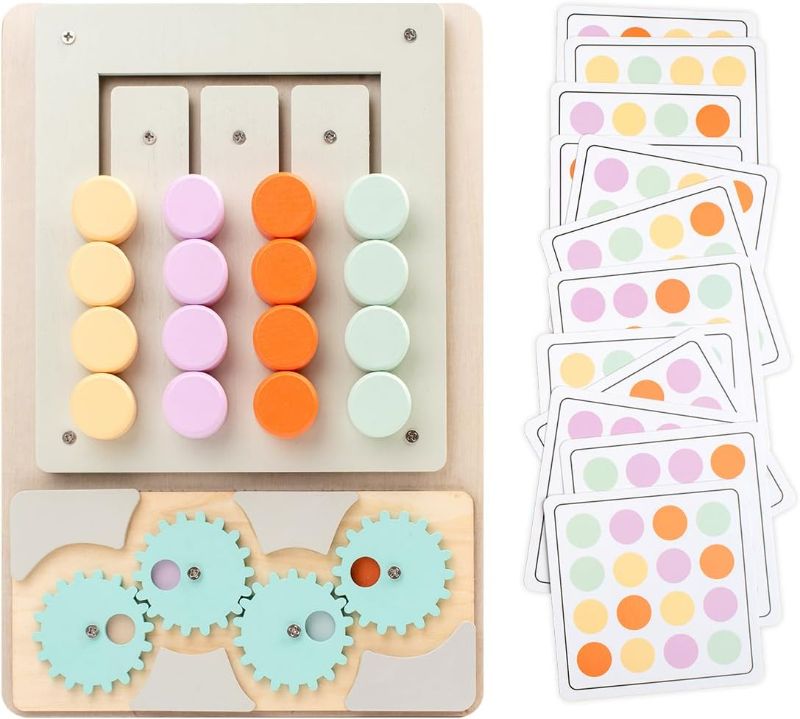 Photo 1 of JOCES Montessori Learning Toys Matching Slide Puzzle Board Game Wooden Toys for Kids Brain Teaser Educational Logic Game Age 3+ Years Old
