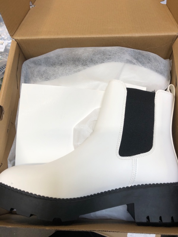 Photo 1 of Coutgo Womens Platform Chunky Low Heel Slip on Chelsea Boots Suede Elastic Ankle Boots size 8 1/2
