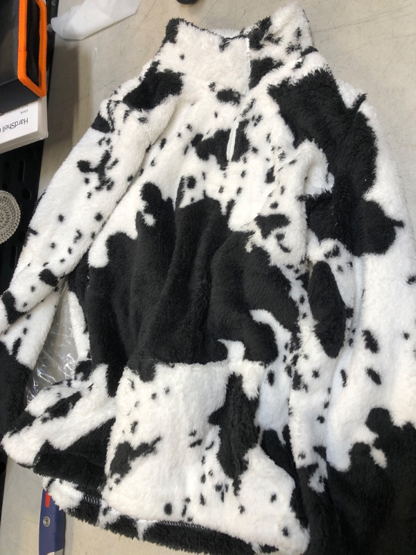 Photo 1 of Fuzzy Sweater Cow Print 12y-13y