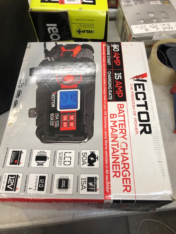 Photo 2 of Vector 15 Amp Automatic 12V Battery Charger with 50 Amp Engine Start and Alternator Check