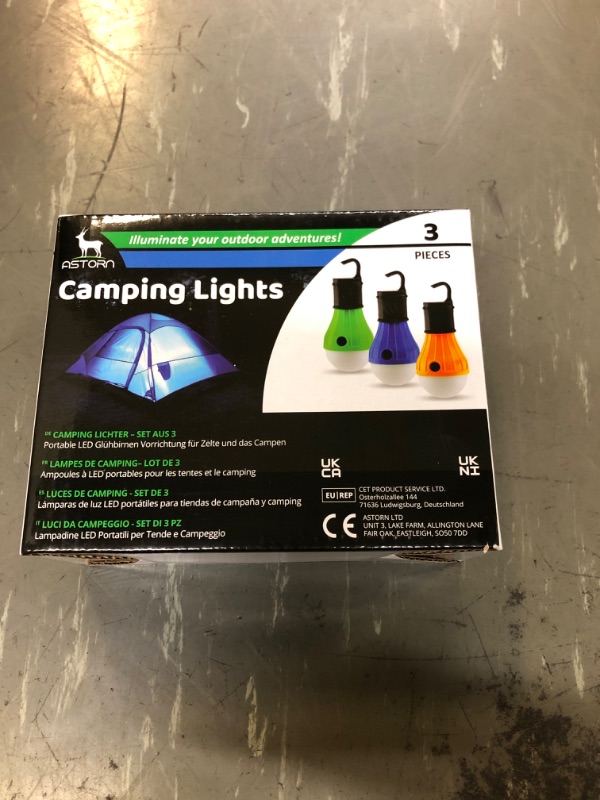 Photo 2 of 3 PC Outdoor Light Set for Tents & Camping by Astorn. Camping Made Easy with These Portable Lights. Use The Light on a Patio, in a Tent or in an RV. Battery Operated and Weatherproof!