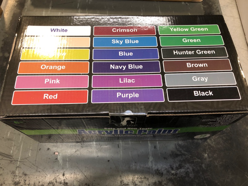 Photo 1 of Acrylic Paint Set of 18 Colors, 8.5 Fl Oz. per Color (153 Fl. Oz. Total), 24 Brushes Included, Thick Artist Quality Acrylic Paint for Professional Artists & Kids Alike, Safe & Non-Toxic Art Supplies Acrylic Paint 18 Colors - 8.5 Fl. Oz. Per Color