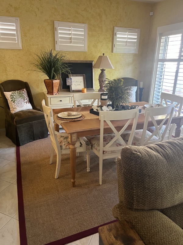 Photo 1 of NATURAL JUTE W RED BORDER AREA RUG 10’ x 8’ (SHOWN UNDER DINING TABLE)