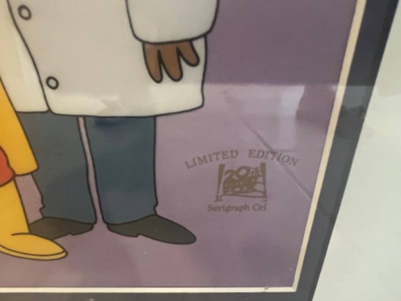 Photo 6 of FRAMED RARE "SIMPSONS ON LINE" PANORAMIC ANIMATION SERICEL CEL LIMITED EDITION MATT GROENING W SEAL OF AUTHENTICITY & PAPERWORK-MINT CONDITION  42" x 18"