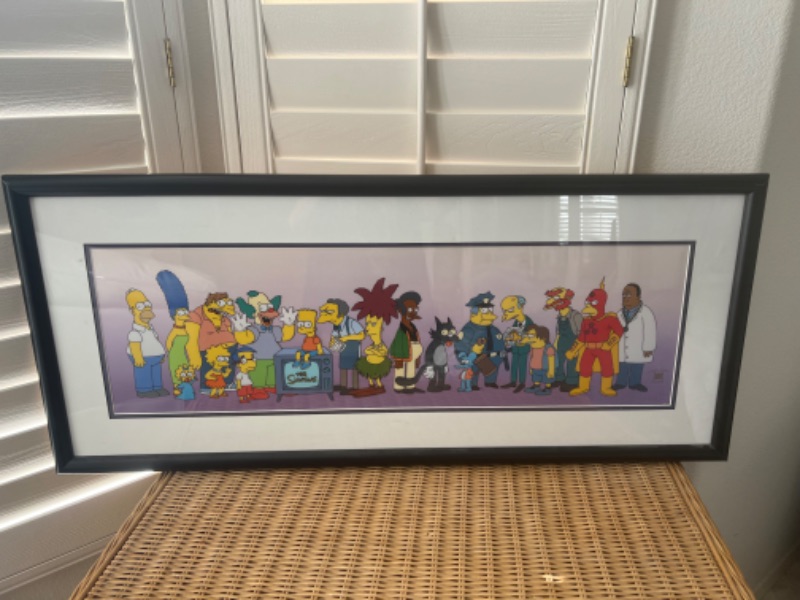 Photo 7 of FRAMED RARE "SIMPSONS ON LINE" PANORAMIC ANIMATION SERICEL CEL LIMITED EDITION MATT GROENING W SEAL OF AUTHENTICITY & PAPERWORK-MINT CONDITION  42" x 18"