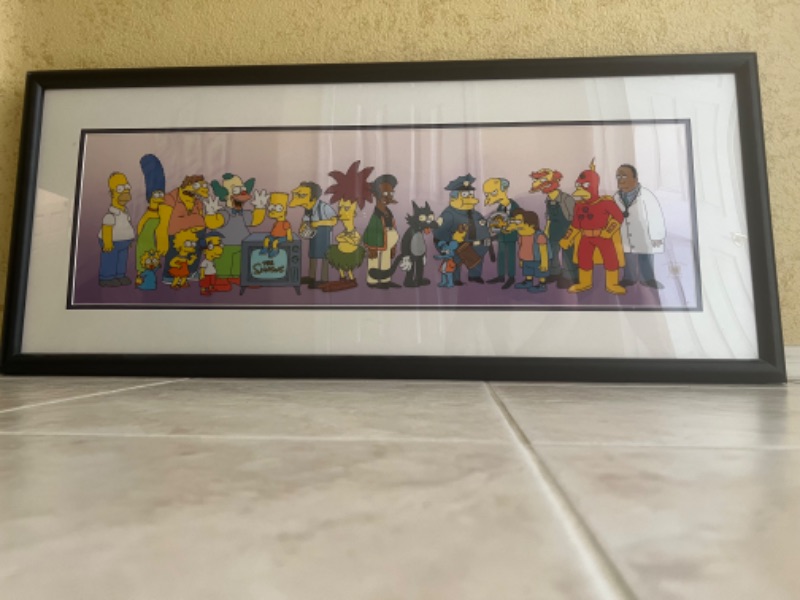 Photo 4 of FRAMED RARE "SIMPSONS ON LINE" PANORAMIC ANIMATION SERICEL CEL LIMITED EDITION MATT GROENING W SEAL OF AUTHENTICITY & PAPERWORK-MINT CONDITION  42" x 18"