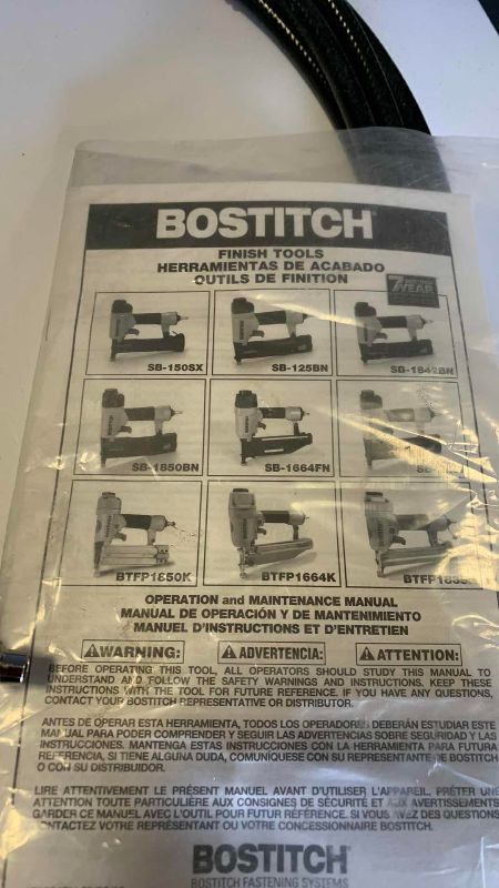 Photo 3 of BOSTITCH SB-1850bn 18 GUAGE PNEUMATIC FINISH NAILER WITH CABLE