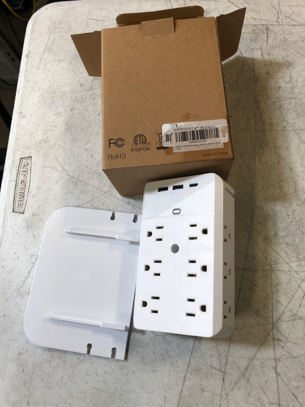 Photo 2 of Wall Outlet Extender with Shelf, Power Strips, Surge Protector 12 AC Outlets Multi Plug Outlet, 3 USB Ports (1 USB C Port) Wall Plug Expander for Home, Office, School