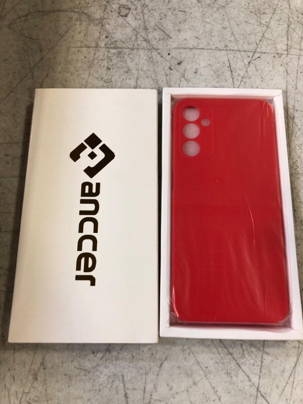 Photo 2 of anccer Compatible with Samsung Galaxy A14 5G Case, Slim Silicone Shockproof Full Protective Case (Red)