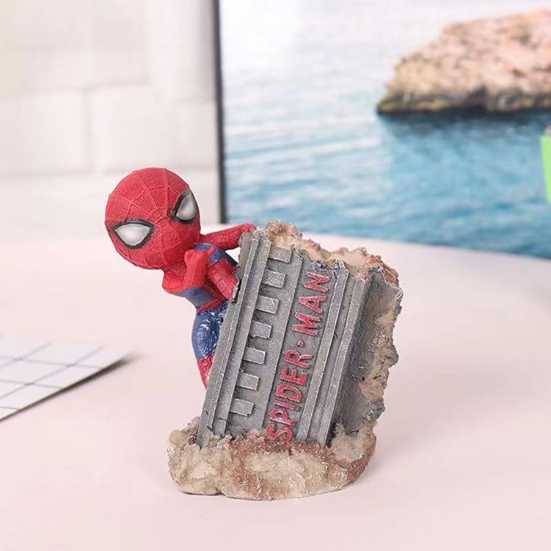 Photo 1 of XUISO Spider Pen Holder, Creative Novelty Desktop Office Desk Spider Decorations Man boy Girl Gadgets Stationery Storage Box Unique Gifts for Fans (Square)
