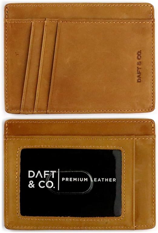 Photo 1 of Daft & Co. Premium Genuine Leather RFID Blocking Minimalist, Modern Front Pocket, Travel Wallet & Gift Box 