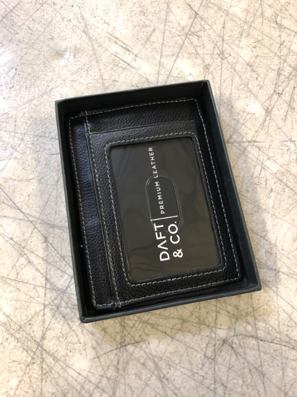 Photo 2 of Daft & Co. Premium Genuine Leather RFID Blocking Minimalist, Modern Front Pocket, Travel Wallet & Gift Box