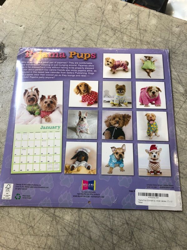 Photo 2 of 2024 Pajama Pups wall calendar 16- month  
