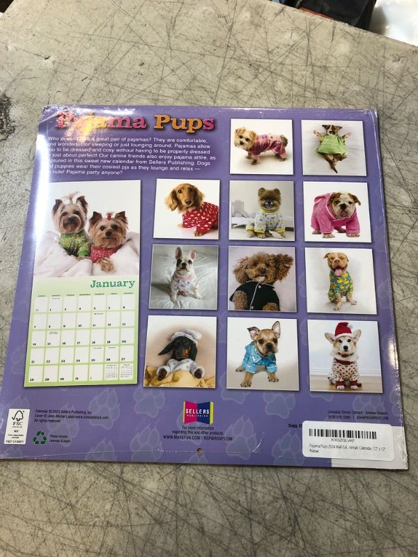 Photo 3 of 2024 Pajama Pups 16 months wall calendar 
