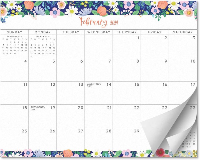 Photo 1 of S&O Floral Magnetic Fridge Calendar from January 2024-June 2025 - Tear-Off Refrigerator Calendar to Track Events & Appointments - 18 Month Magnetic Calendar for Fridge for Easy Planning - 8"x10" in.
