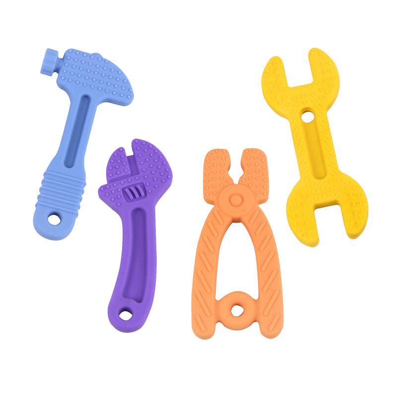 Photo 1 of Baby Teething Toys Set for 3-6 Months 6-12 Months,BPA Free Silicone Tools Shape Baby Molar Teether Chew Toy. (Tools Shape Set B)