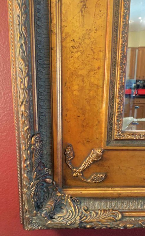 Photo 11 of ORNATE COPPER & BLACK WOOD BEVELED MIRROR FROM RESTAURANT IN WHIDBEY ISLAND, WASHINGTON STATE 91“ x 56“ (2 available each sold separately)