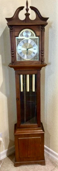 Photo 5 of VINTAGE HOWARD MILLER GRANDFATHER CLOCK 16” X 10” H 75”.