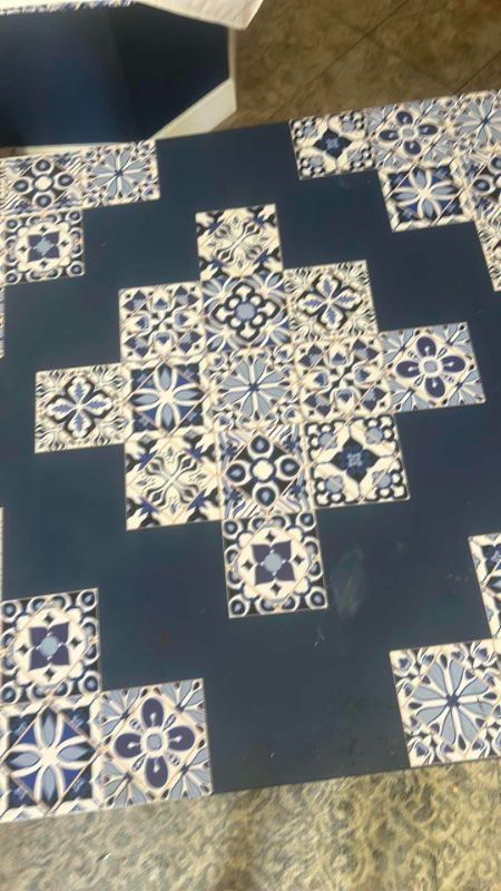 Photo 1 of HAND-PAINTED VINTAGE WOOD TABLE 46” x 46” x H36”