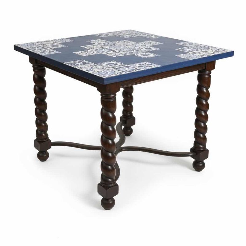 Photo 1 of HAND-PAINTED VINTAGE WOOD TABLE 46” x 46” x H36”